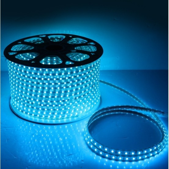 สว่างสุดในรุ่น5050)ไฟปีใหม่ ไฟสายยางท่อแบน 60LED/M งานพรีเมี่ยม (100 เมตร)(ฟรี ปลั๊กหัวจ่าย 5ตัว) ไฟเส้น led strip light