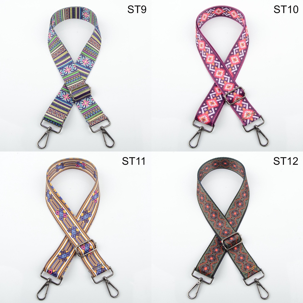 สายสะพายกระเป๋าอย่างดี อะไหล่โลหะ สีเงินดำพรีเมี่ยม (Black Silver) ขนาดหน้ากว้าง 1.5 นิ้ว