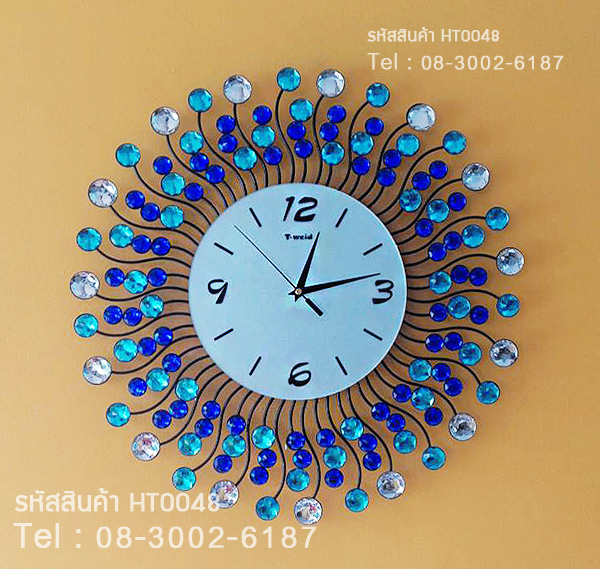 ของขวัญวันขึ้นบ้านใหม่ตกแต่งบ้านไม่เหมือนใคร นาฬิกาแขวนผนังสวยๆรุ่นพลอยสามสี