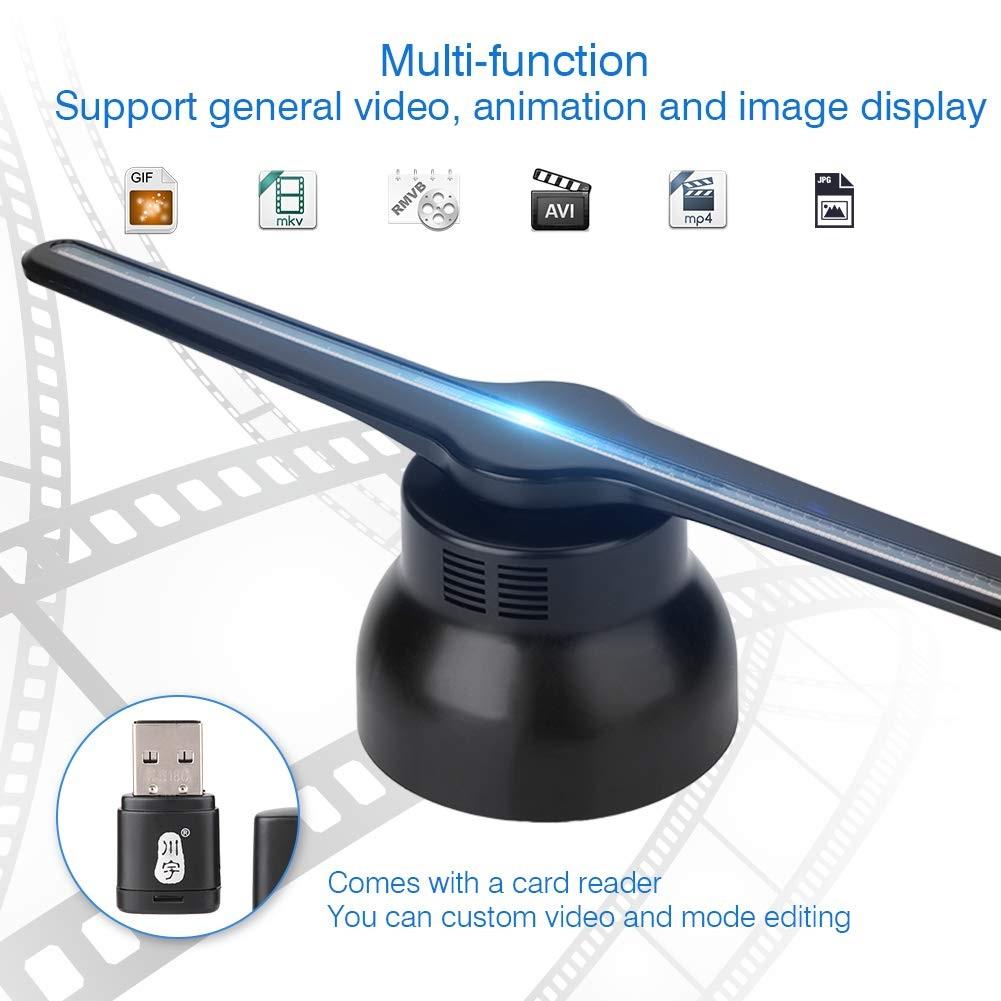 Led Advertising Hologram Display Projector จอแสดงผลแอลอีดีโปรเจคเตอร์ Exhibition Fair โฆษณา โปรเจคเตอร์โฮโลแกรมโฮโลแกรมแบบพกพาเครื่องเล่น Holographic Projector โปรเจคเตอร์สำหรับป้ายโลโก้, ฟรี SD CARD + อุปกรณ์ครบชุด สะดวกใช้ง่ายด้วยตัวเอง