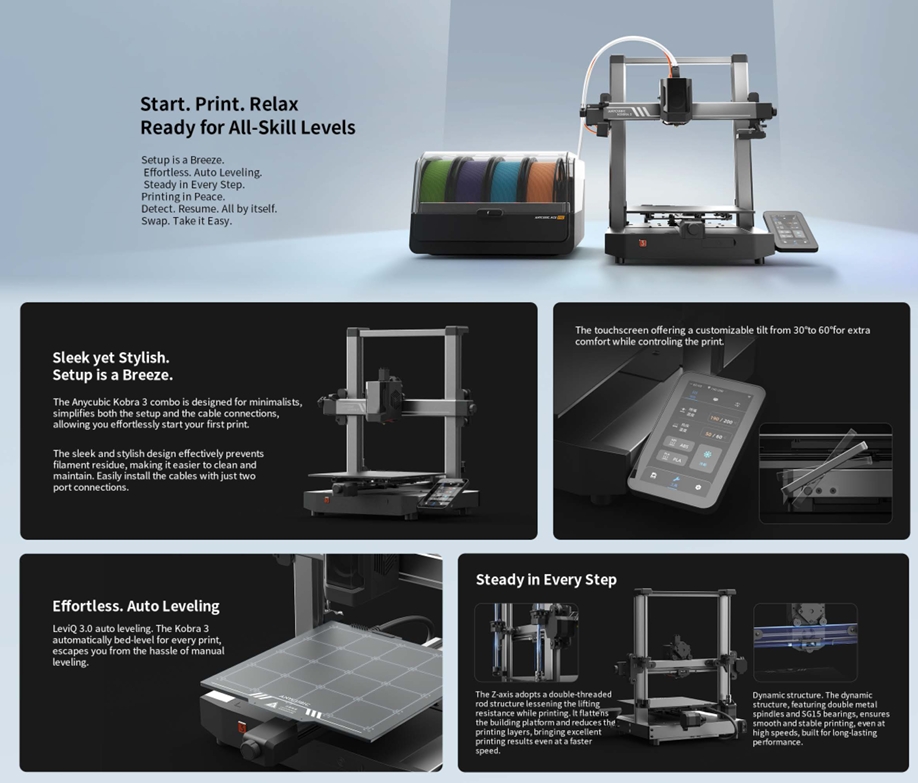 เครื่องพิมพ์ 3 มิติ , 3D Printer : Anycubic Kobra 3 combo by In2Real3d