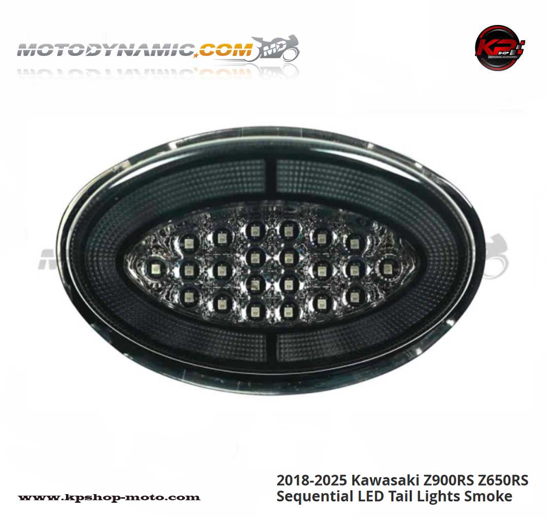 ไฟท้ายแต่ง MD 2018-2025 Kawasaki Z900RS Z650RS Sequential LED Tail Lights Smoke