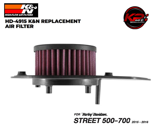 กรองอากาศ K&N FOR HARLEY DAVIDSON STREET 500 - 700 (15-16) (HD 4915)