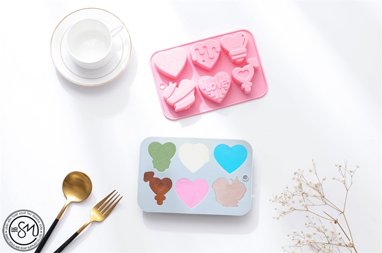 แม่พิมพ์หัวใจ Valentine's Day ขนาด25-40กรัม 6ช่อง