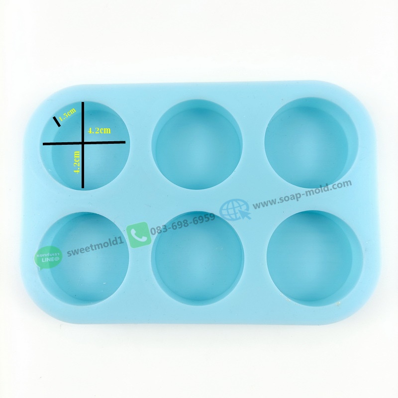 แม่พิมพ์วงกลม 6ช่อง ขนาด20กรัม :007781