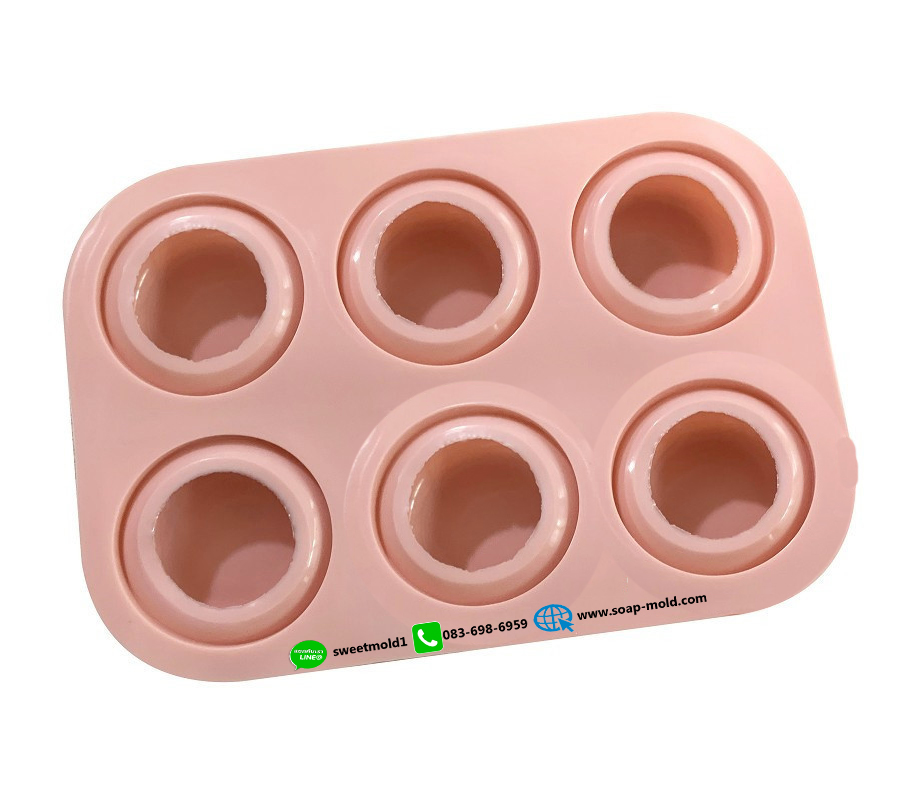 แม่พิมพ์วงกลมขอบมน 6ช่อง ขนาด55กรัม :007792