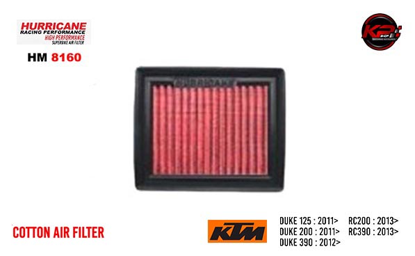 กรองอากาศ HURRICANE FOR KTM DUKE 100/200/390 RC 200/390 (COTTON) HM8160