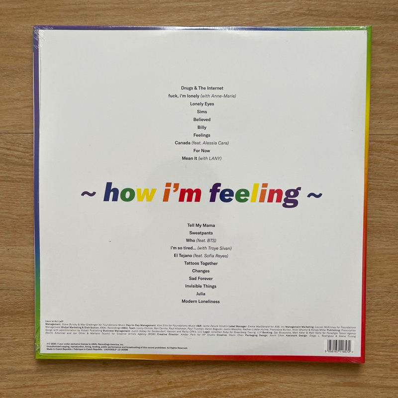 แผ่นเสียง LAUV : How I’m Feeling **Limited Double Clear Vinyl 2 × Vinyl, LP, Album, EU ,มือหนึ่ง ซีล