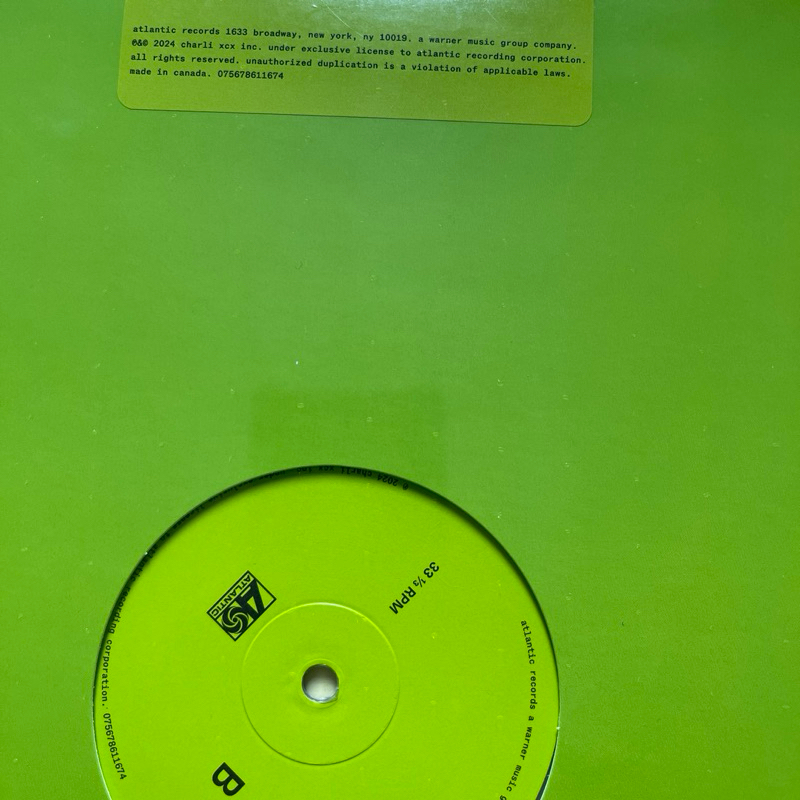 แผ่นเสียง Charli XCX - Brat , Vinyl, LP, Album, Limited Edition, Clear With Gray Marble ,canada มือหนึ่ง ซีล