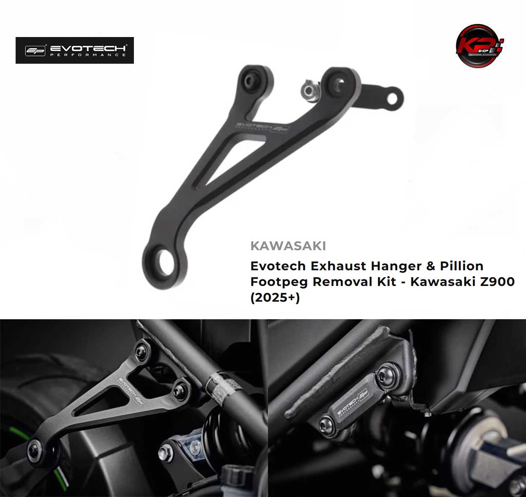 ขายึดท่อ Evotech Exhaust Hanger & Pillion Footpeg Removal Kit - Kawasaki Z900 (2025+)