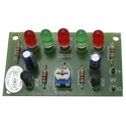 ชุดลงปริ้นFA111วงจรไฟกระพริบเรียงแถว LED 5ดวง(ประกอบลง PCBแล้ว)
