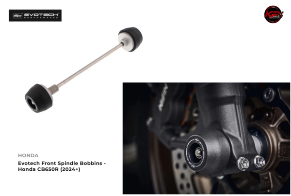 กันล้มหน้า Evotech Front Spindle Bobbins - Honda CB650R (2024+)