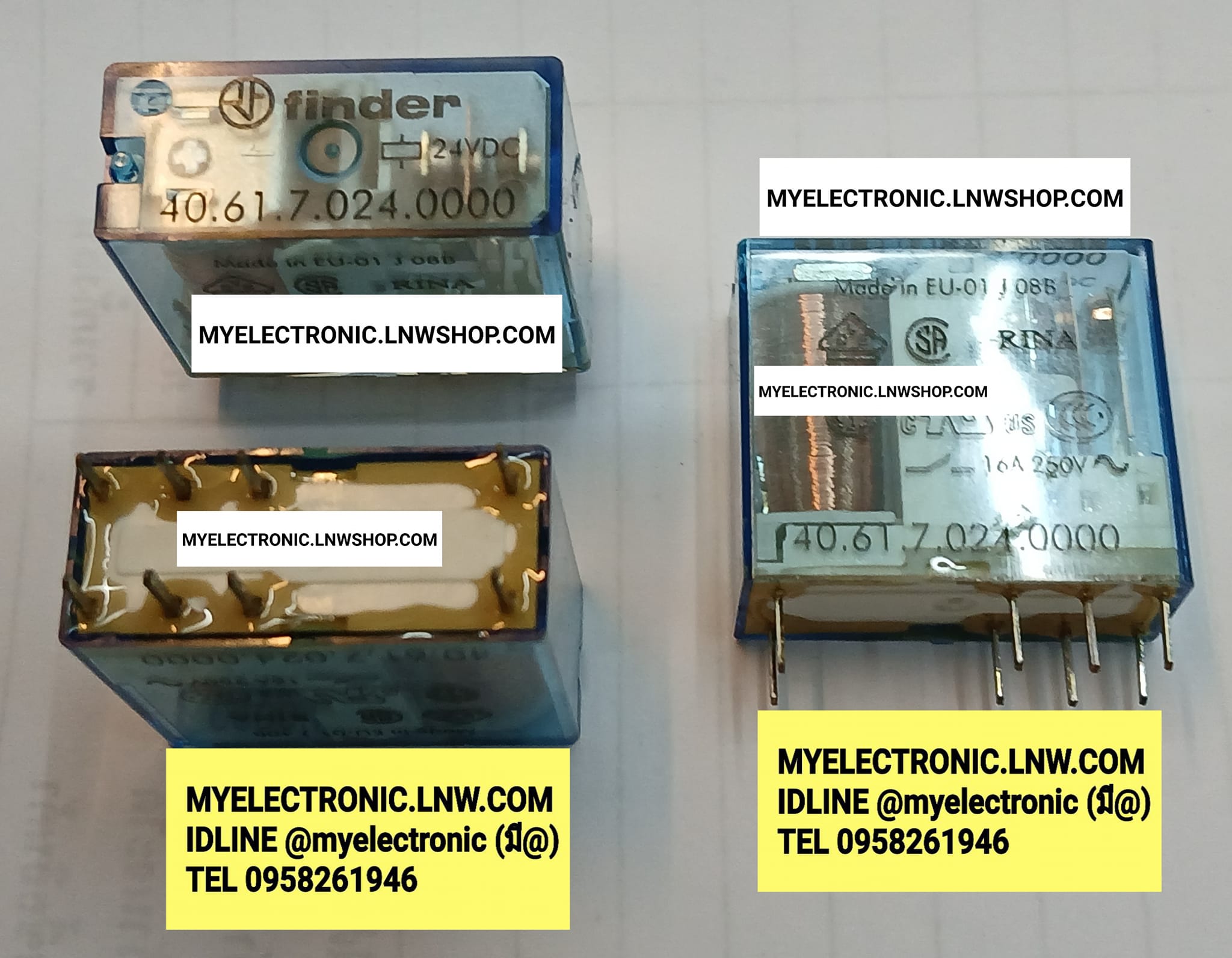 ขาย , 40.61.7.024.0000 , รีเลย์ , คอยล์ , 24VDC , 24V , DC , 8ขา , คอนแทรค , 16A250V , RELAY , รีเลย์24V8ขา , 40.61 , ยี่ห้อ , FINDER , ของแท้ , ราคา , ตัวละ , . . . . หน่วย , บาท