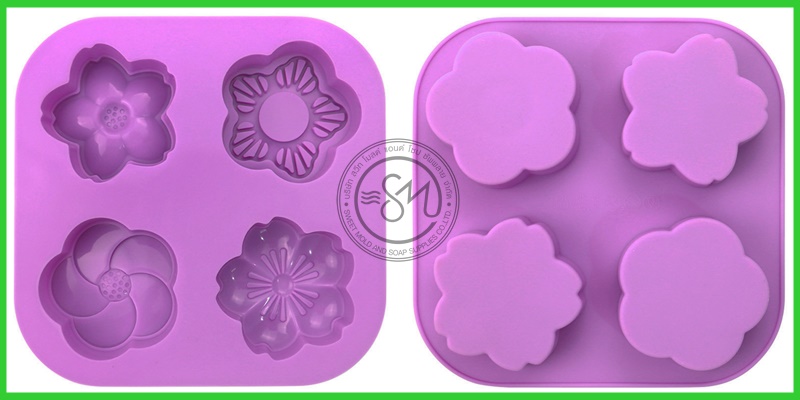 แม่พิมพ์ดอกไม้คละลาย ขนาด70กรัม 4ช่อง :008036