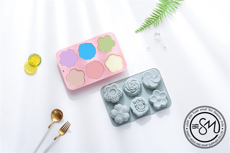 พิมพ์ดอกไม้คละลาย 6 ช่อง ขนาด 90 - 130 กรัม