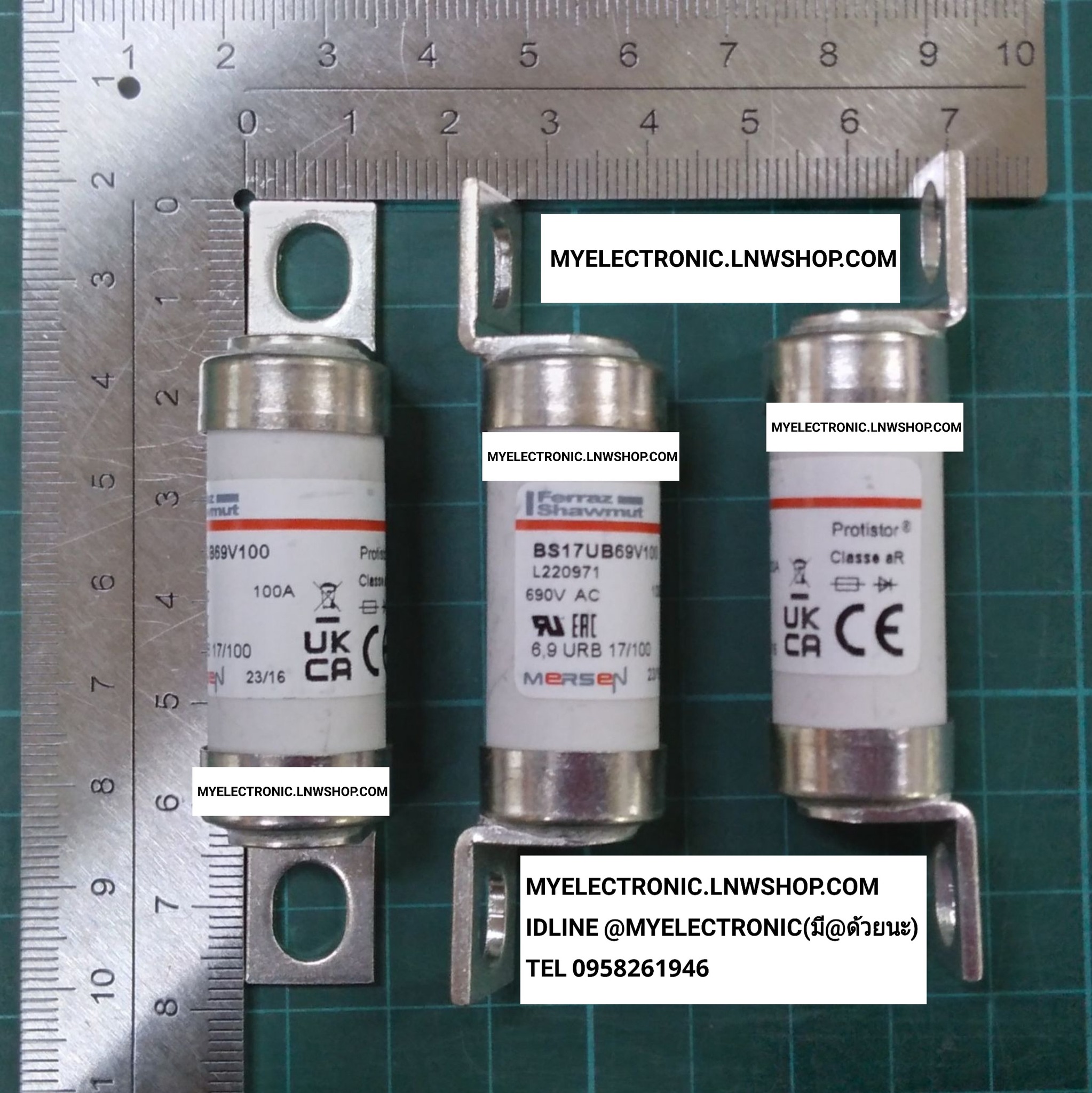 ขาย ฟิวส์100A690V , FUSE , ยี่ห้อ , FERRAZ , SHAWMUT , ของแท้ , รุ่น , L220971 , BS17UB69V100 , 100A , 690V , ราคา , ตัวละ , , . . . หน่วย , บาท