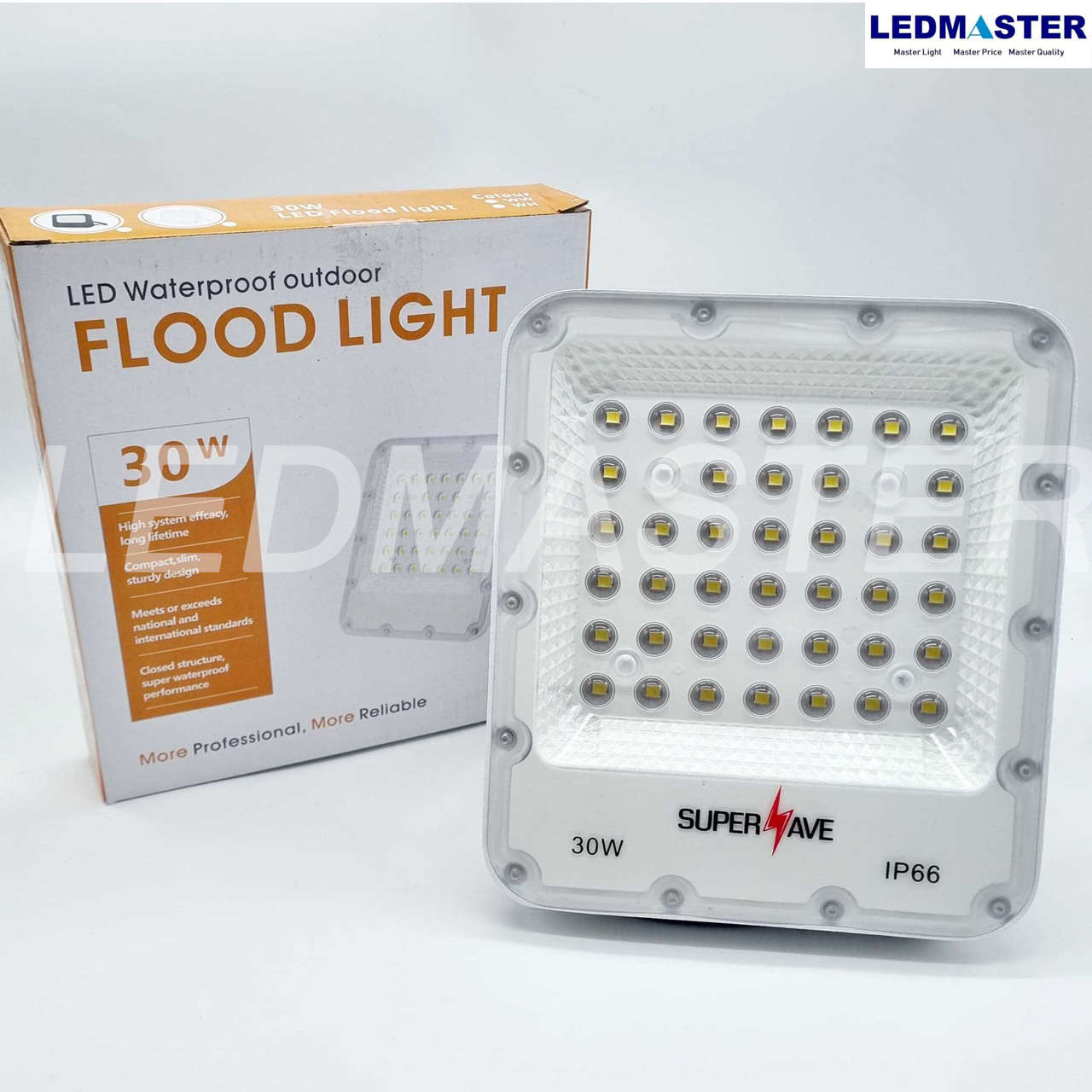 สปอร์ตไลท์ led ทรง Philips 30W - 200W รุ่น Slim บอดี้ขาว คุณภาพสูง ราคาโรงงาน Floodlight สนามฟุตบอล