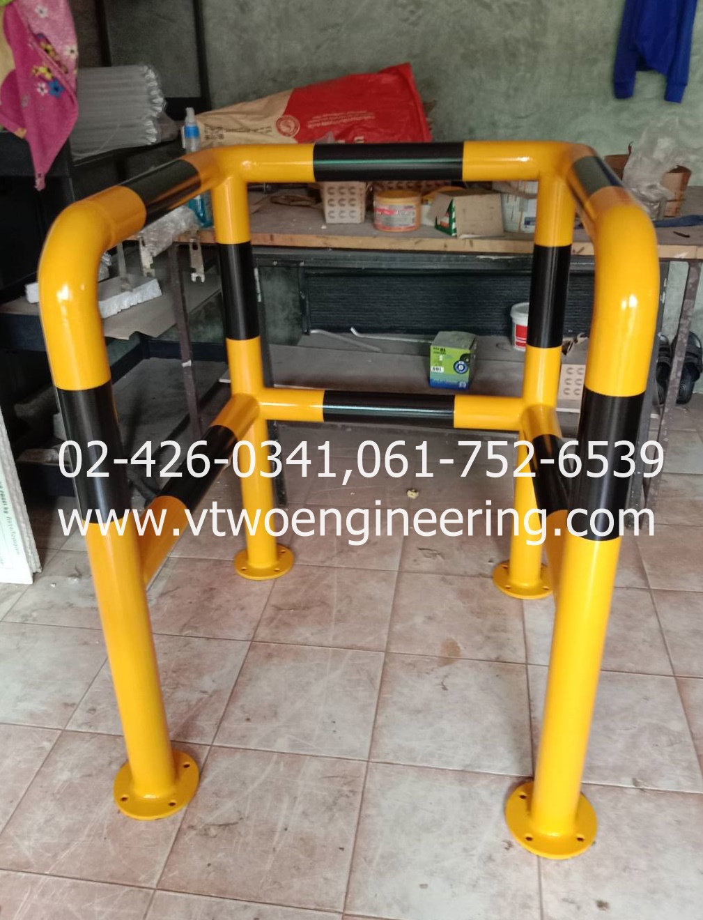 ราวเหล็กกันชนมุมเสา crash protection barriers No.44