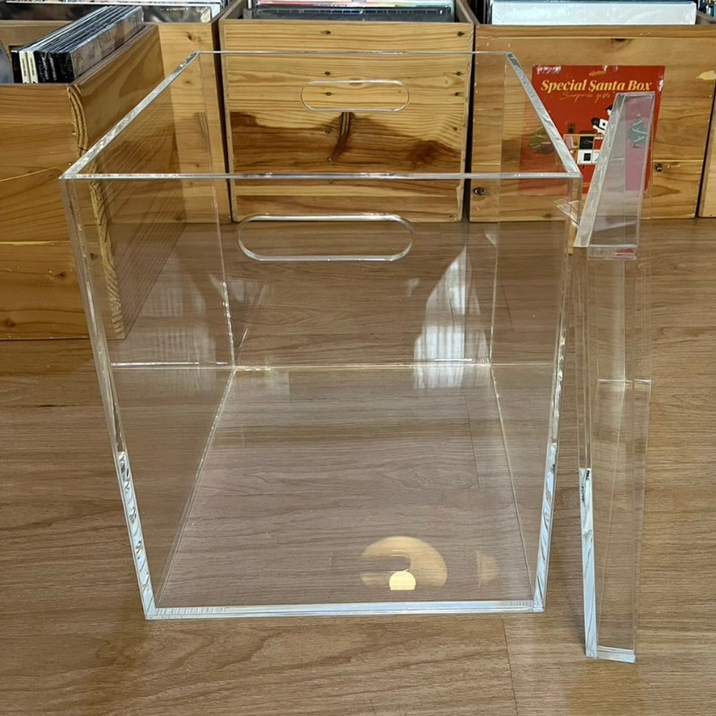 ลังอะคริลิคเก็บแผ่นเสียงมีฝาปิด กล่องอะคริลิคมีฝาปิด ลังอะคริลิค (ใส)
