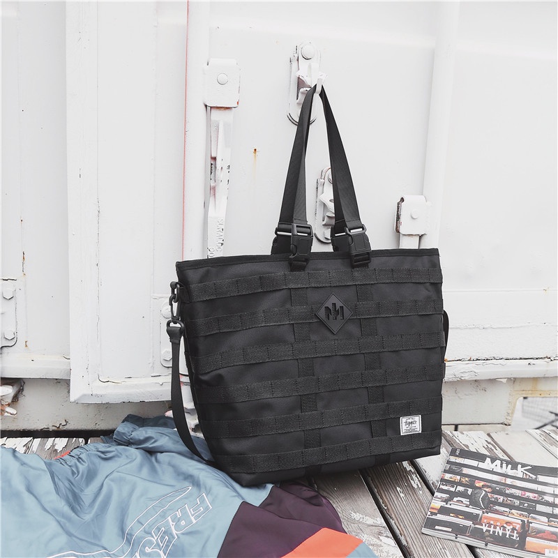 มาใหม่! NY36 กระเป๋าสะพายข้าง กระเป๋าถือ ลดโลกร้อน สีดำ สวยเท่ ผ้า Nylon กันน้ำ ผู้ชาย ผู้หญิง
