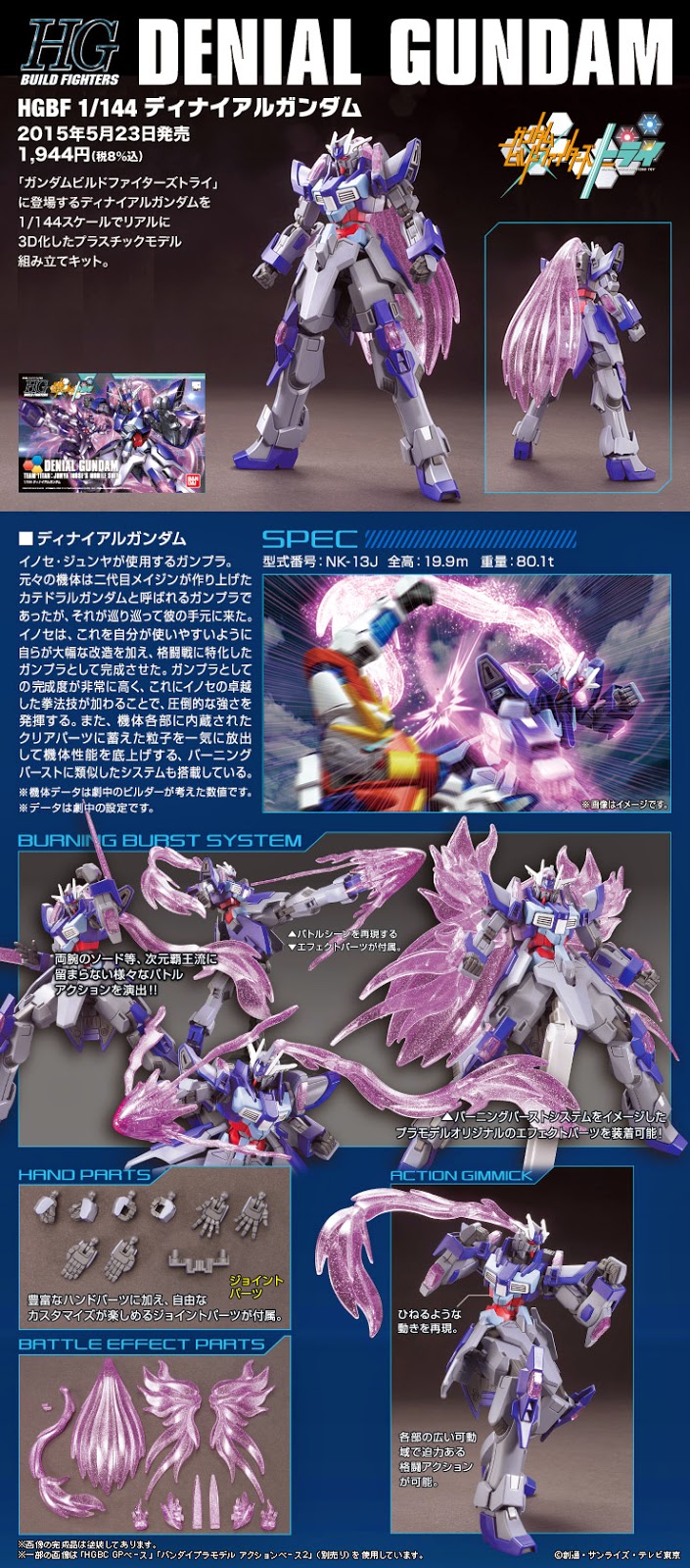 1058796 BANDAI SPIRITS HGBF 1/144 Denial Gundam