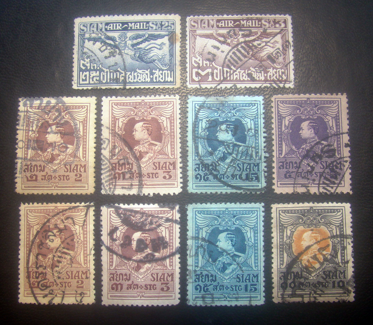 s3220-แสตมป์ ร.6 ช่วงปี 2462-67 จำนวน 10 ดวง ติดตราประทับ เพ็ชร์บุรี Surin2 ลำปาง อยุธยา จันทบุรี นครราชสีมา พังงา น่าน ปากพนัง ใช้แล้ว ราคาเบา น่าสะสมครับ