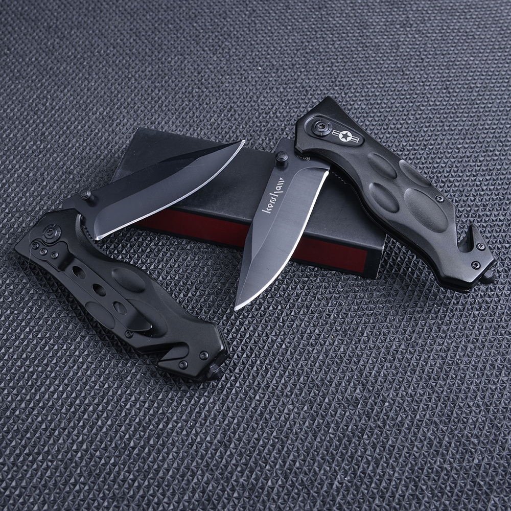 KS-146-มีดเดินป่า มีดแคมปิ้ง Kershaw Black Folding Knife มีดพับ ด้ามมีดอลูมิเนียมใบมีดดำ มีดยาว 20.5ซม. ชิ้น 350 กรัม