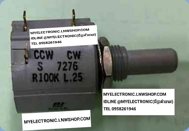 ขาย โวลุ่ม100K OHM ปรับ10รอบ โวลุ่มปรับสิบรอบ แกนพลาสติก R100K L.25 โวลุ่มทดรอบ10รอบ ยี่ห้อ BI รุ่น 7276 MADE IN MEXICO ของแท้ โวลุ่ม10รอบ โวลุ่มปรับ10รอบ โวลุ่ม100K10รอบ ราคา ตัวละ . หน่วย บาท