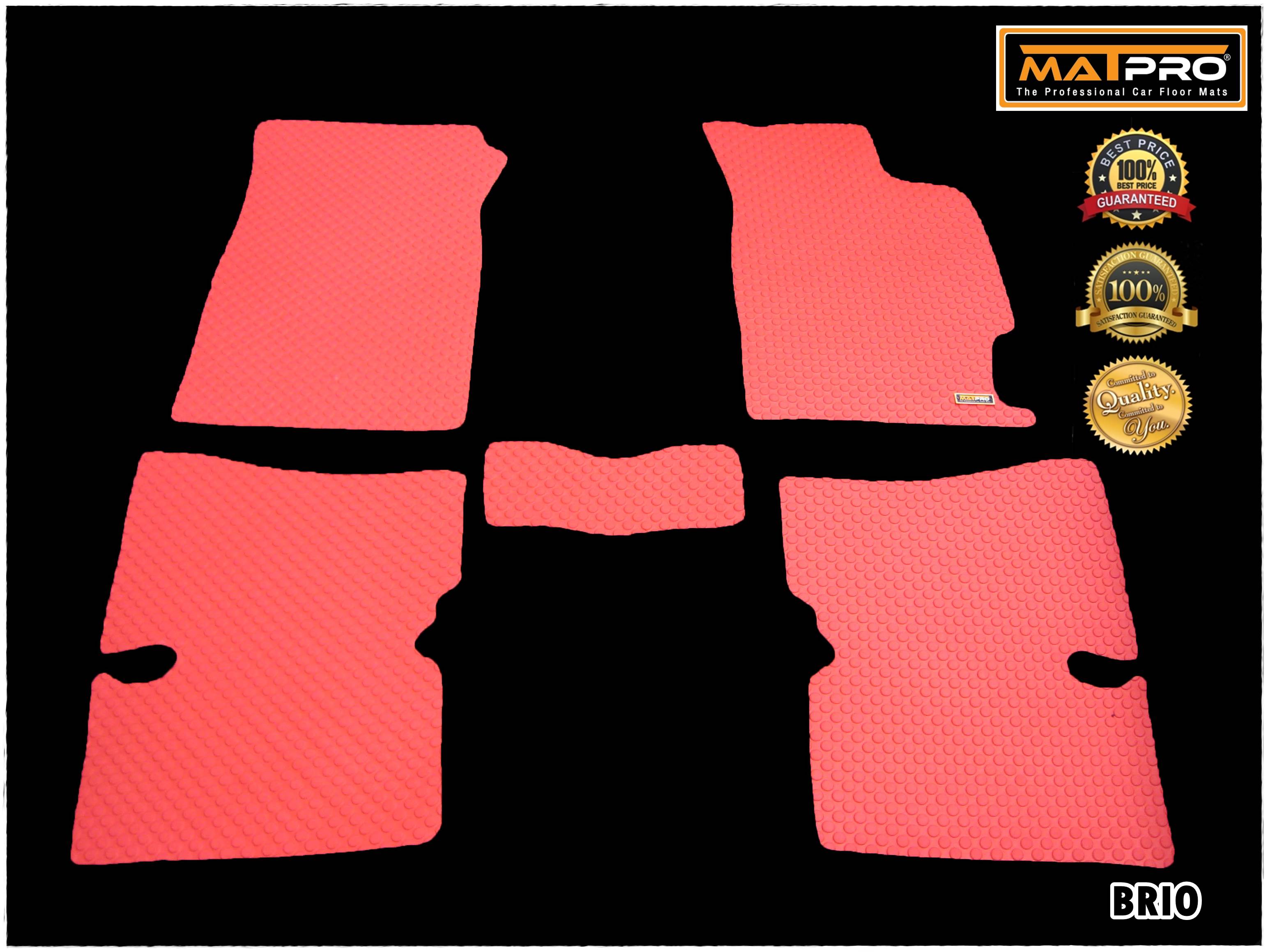 พรมปูพื้นเข้ารูป 100% ลายกระดุม สำหรับรถ รุ่น Honda BRIO 2012