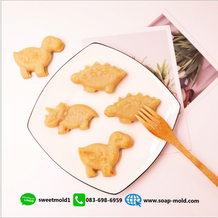 แม่พิมพ์ไดโนเสาร์พร้อมฝาปิด 6ช่อง ขนาด55-70กรัม : 007738