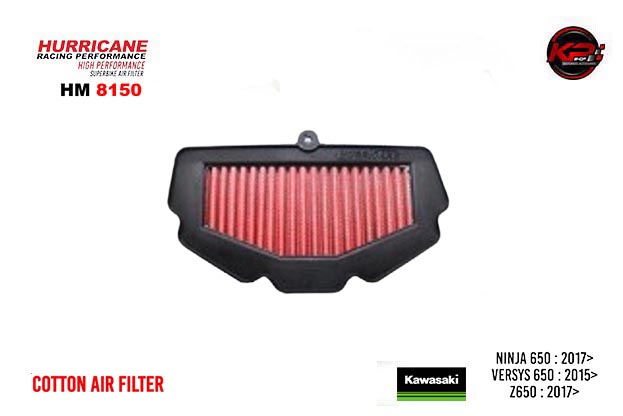 กรองอากาศ HURRICANE FOR KAWAZAKI VERSYS650 / NINJA650 / Z650 (COTTON) HM8150