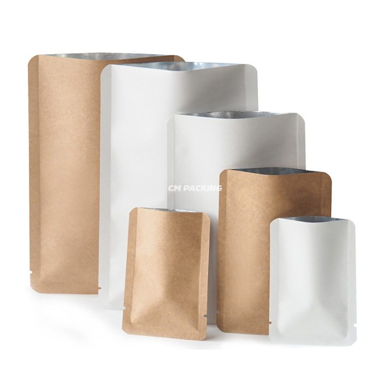 ซองซีลกระดาษคราฟท์ ขาว น้ำตาล ด้านในฟอยล์ ขอบโค้ง 260 ไมครอน (100 ใบ)