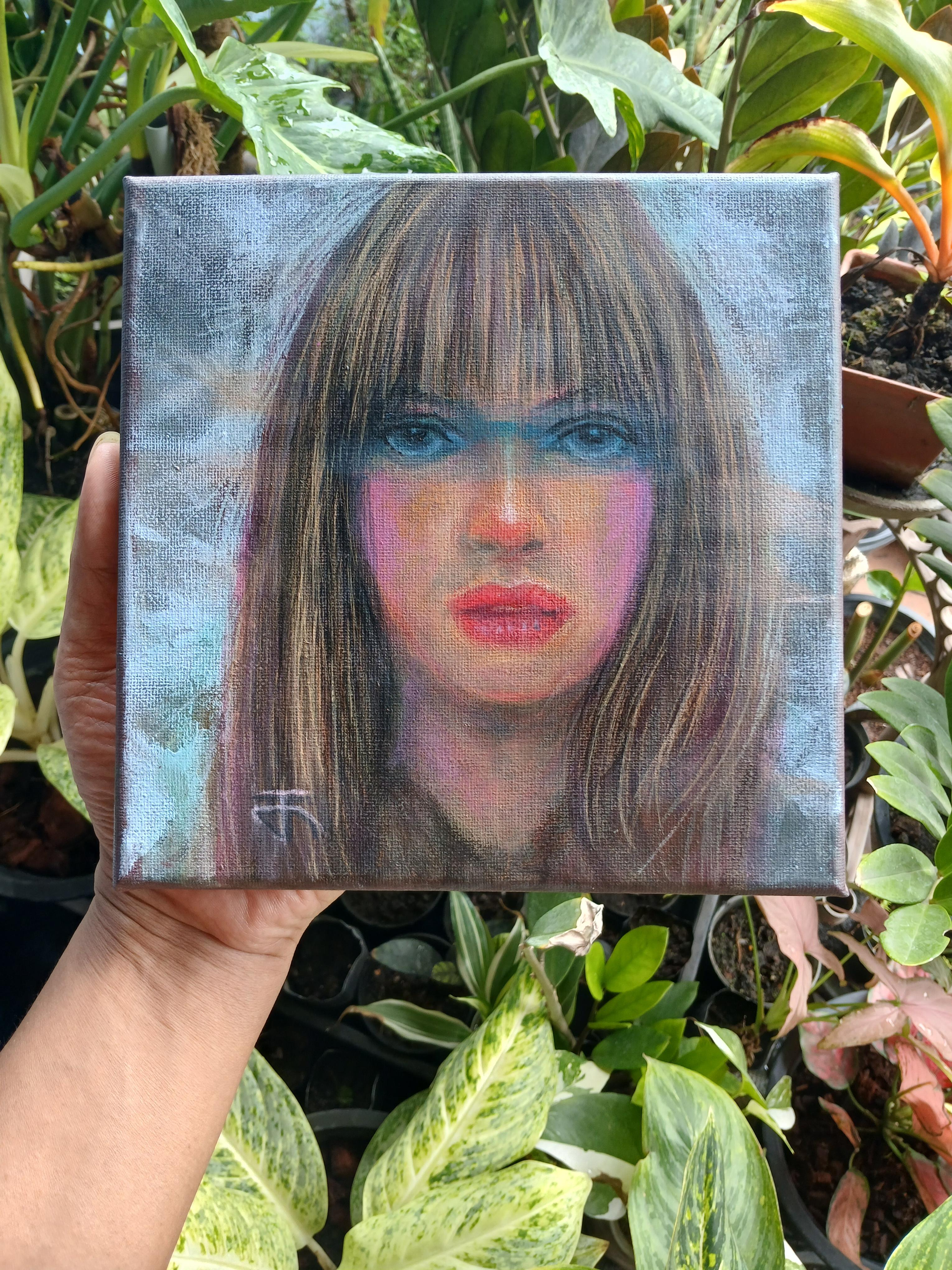 Portrait.11 ภาพวาดสีอะครีลิค บนเฟรมผ้าใบ ขนาดเล็ก 20 cm. x 20 cm. Small art