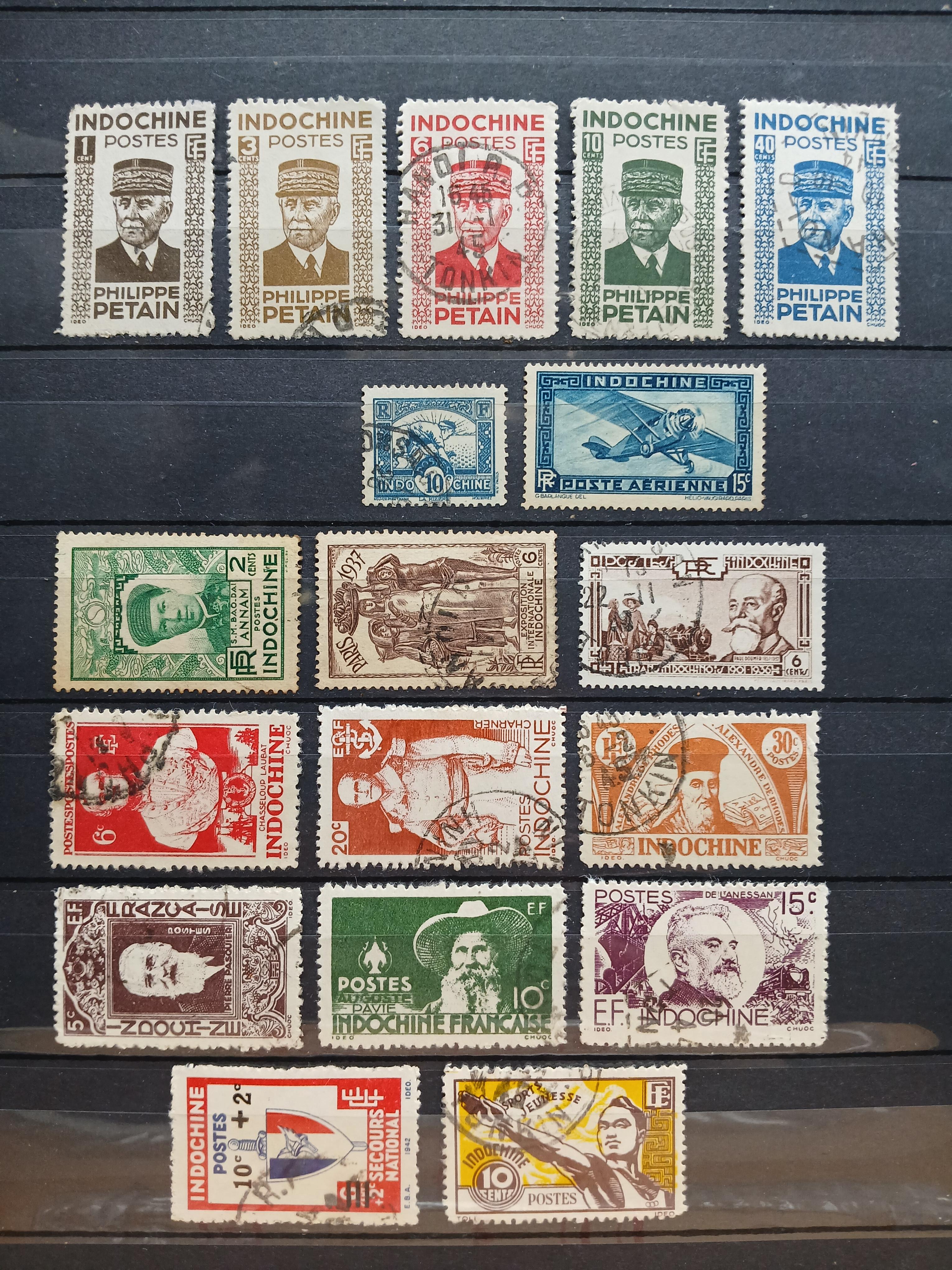 France INDO-CHINE 1907-1944 แสตมป์ฝรั่งเศส อินโดจีน ช่วงปี 2450-2487 คละแบบ ไม่ครบชุด ใช้แล้ว