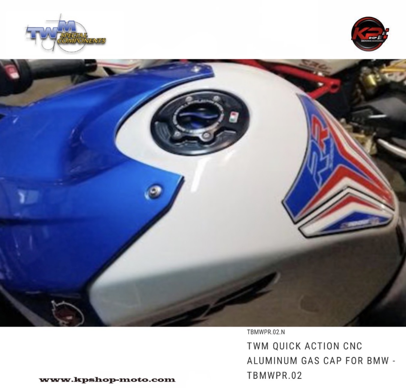 ฝาถัง TWM QUICK ACTION CNC ALUMINUM GAS CAP FOR BMW S1000R/ S1000RR/ M1000R/ M1000RR