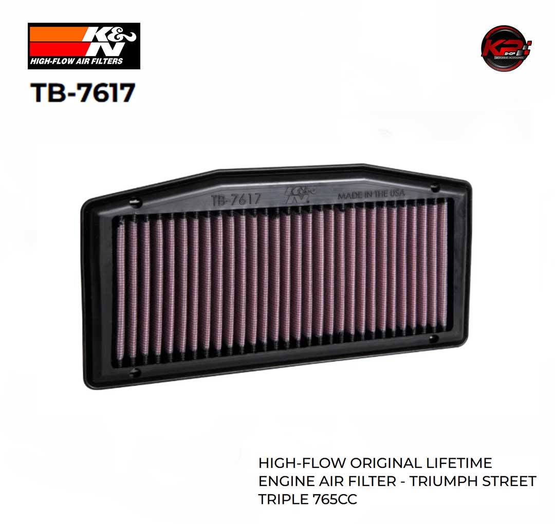 กรองอากาศ K&N FOR TRIUMPH STREET TRIPLE 765CC (TB 7617)