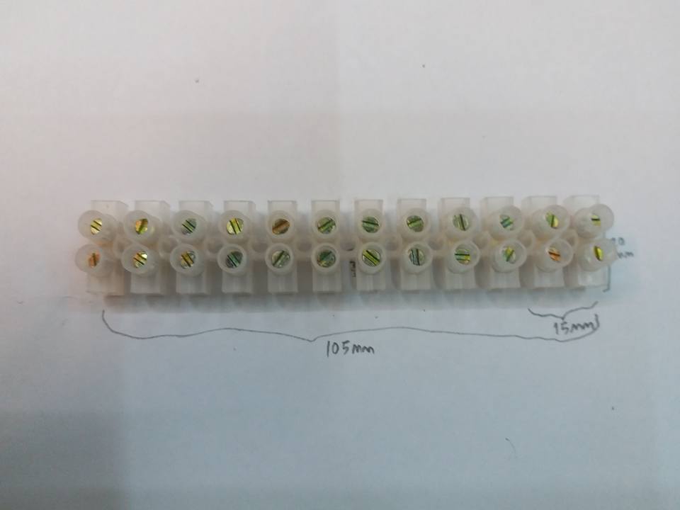 ขาย เต๋าต่อสายไฟ ขนาดกว้าง20xยาว105มม.(20x105MM.)พลาสติก เนื้อดี ทนความร้อน ราคา แถวล่ะ หน่วย บาท