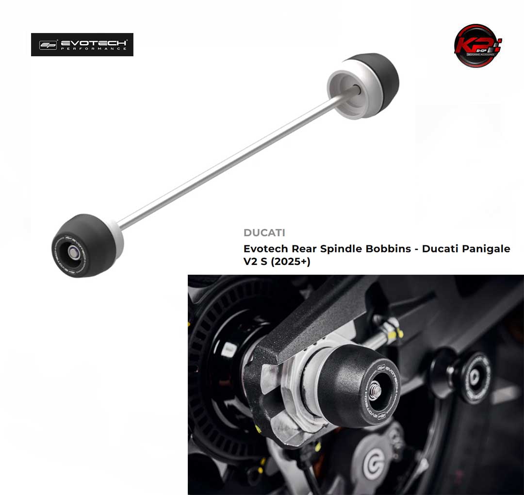 กันล้มหลัง Evotech Rear Spindle Bobbins - Ducati Panigale V2 / V2S (2025+)