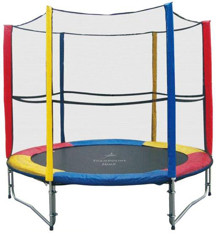 แทรมโพลีน 8 ฟุต สีรุ้ง เสารุ้ง สปริงบอร์ด trampoline เครื่องออกกำลังกายเพิ่มความสูง รับน้ำหนักได้ถึง 150 kg
