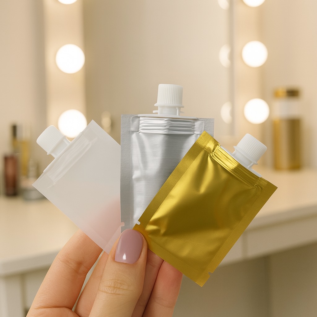 ซองเทสเตอร์ ฟอยล์ติดจุก ทึบแสง ขนาด 5 mL (แพ็ค 100 ใบ พร้อมฝา Mini 0.5 ซม.)