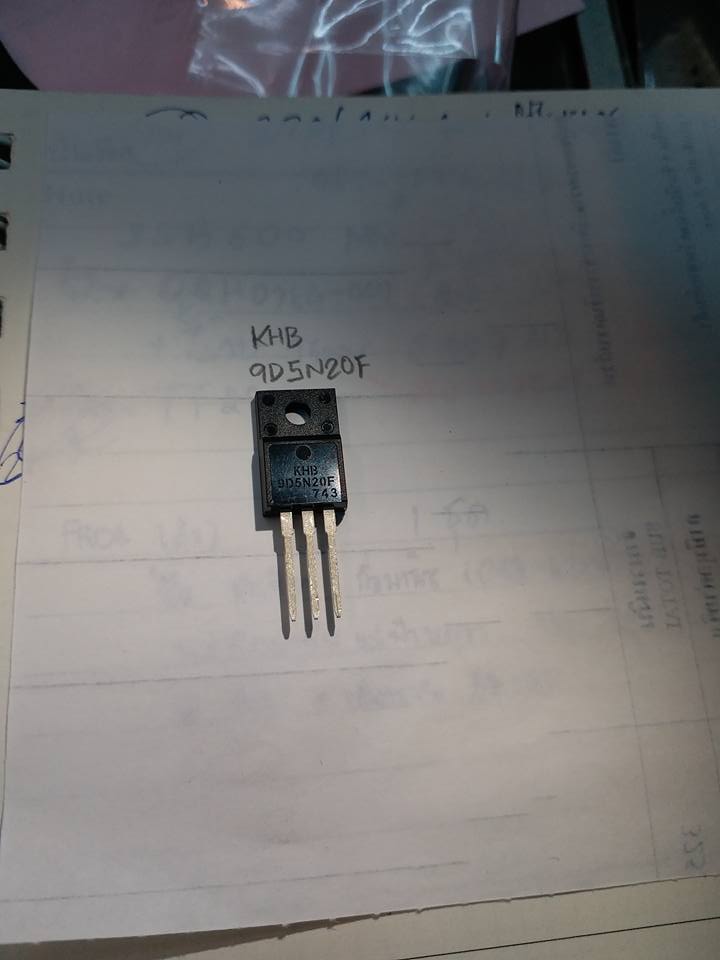 KHB9D5N20FมอสเฟสMOSFETตัวถังTO-220Fหลังดำราคาตัวล่ะ