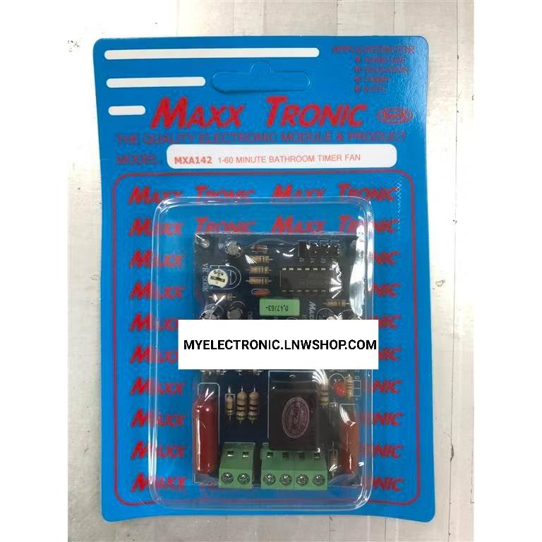 ขาย , MXA142 , วงจร , สวิตช์ไฟ , หน่วงเวลา , พัดลม , ในห้องน้ำ , 1-160 , นาที , สวิทช์ไฟหน่วงเวลาพัดลมในห้องน้ำ 1-160นาที , สวิทช์ , ไฟ , MXA , วงจร , ชุดลงปริ้น , ชุดประกอบลงปริ้นแล้ว , อิเล็กทรอนิกส์ , ชุด , ชุดสำเร็จ , ชุดคิท , ยี่ห้อ , MAXXTRONIC , แม