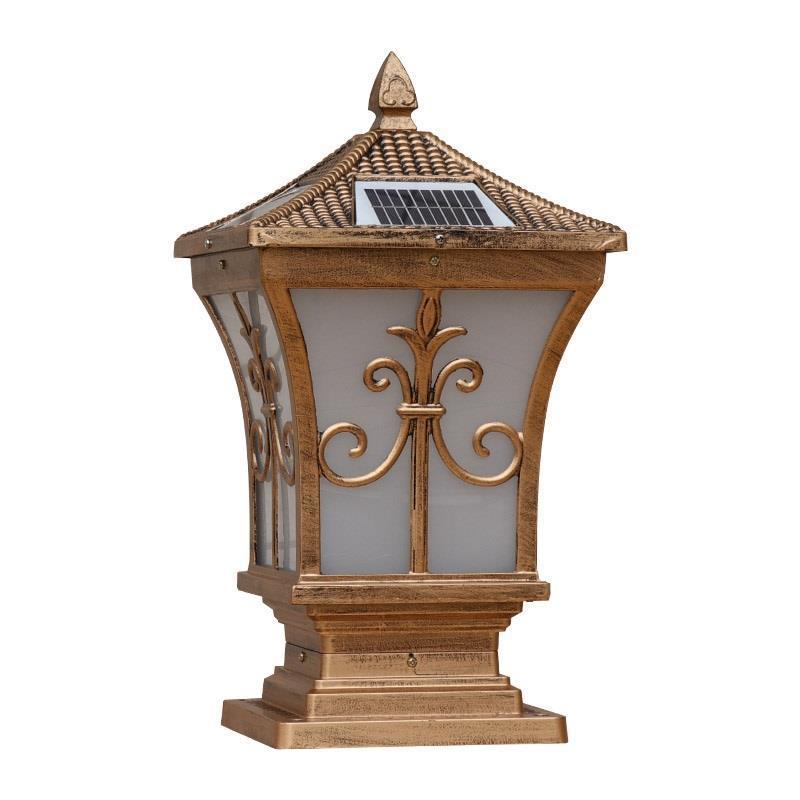 [2 IN1 Solar ] Solar outdoor wall lights ! โคมไฟหัวเสาโซล่าเซลล์ รุ่น 2 เเสง เเสง white เเละ เเสง warmwhite ในโคมเดียว body bronze สไตล์โมเดริ์น หรูหรา ทรงสี่เหลี่ยม วัสดุอะลูมิเนียมทนทา โคมไฟหัวเสา Solar โคมไฟพลังงานเเเสงอาทิตย์