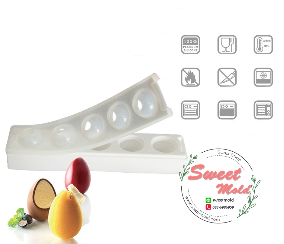 แม่พิมพ์ไข่3มิติ 5ช่อง ขนาด120กรัม : 006641