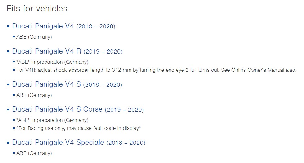 โช๊คอัพแต่ง OHLINS DU468 FOR DUCATI PANIGALE V4