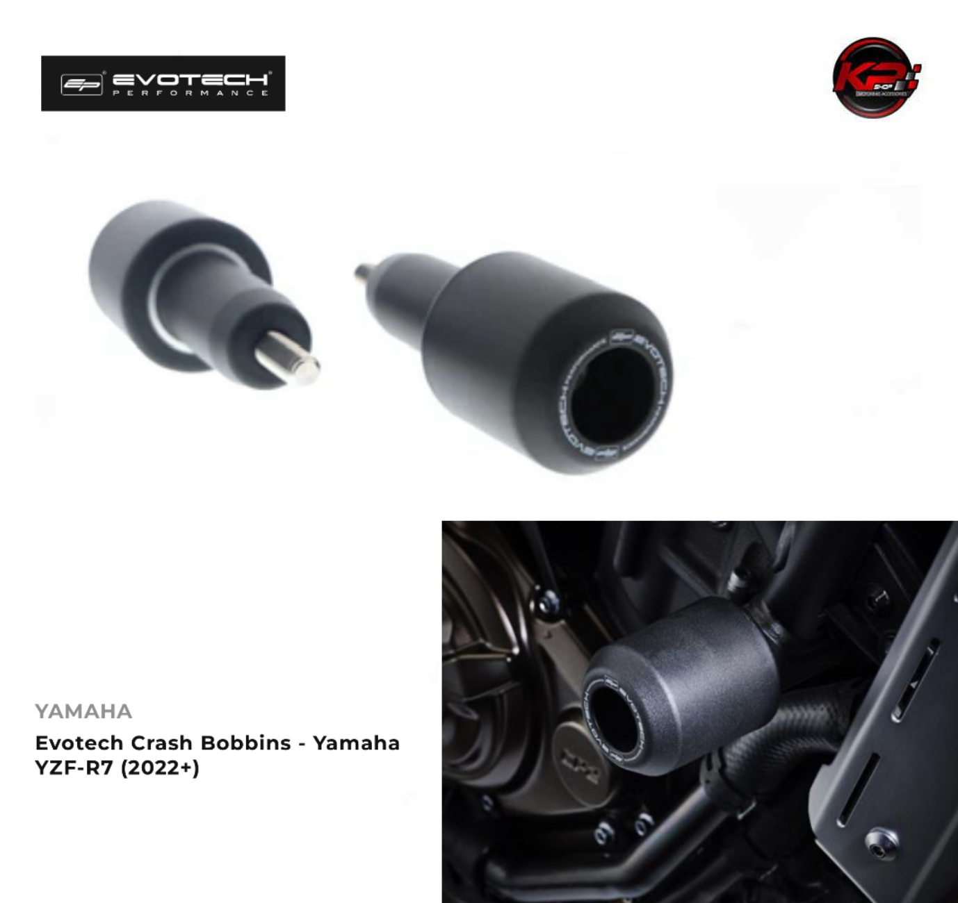 กันล้มกลาง Evotech Crash Bobbins - Yamaha YZF-R7 (2022+)