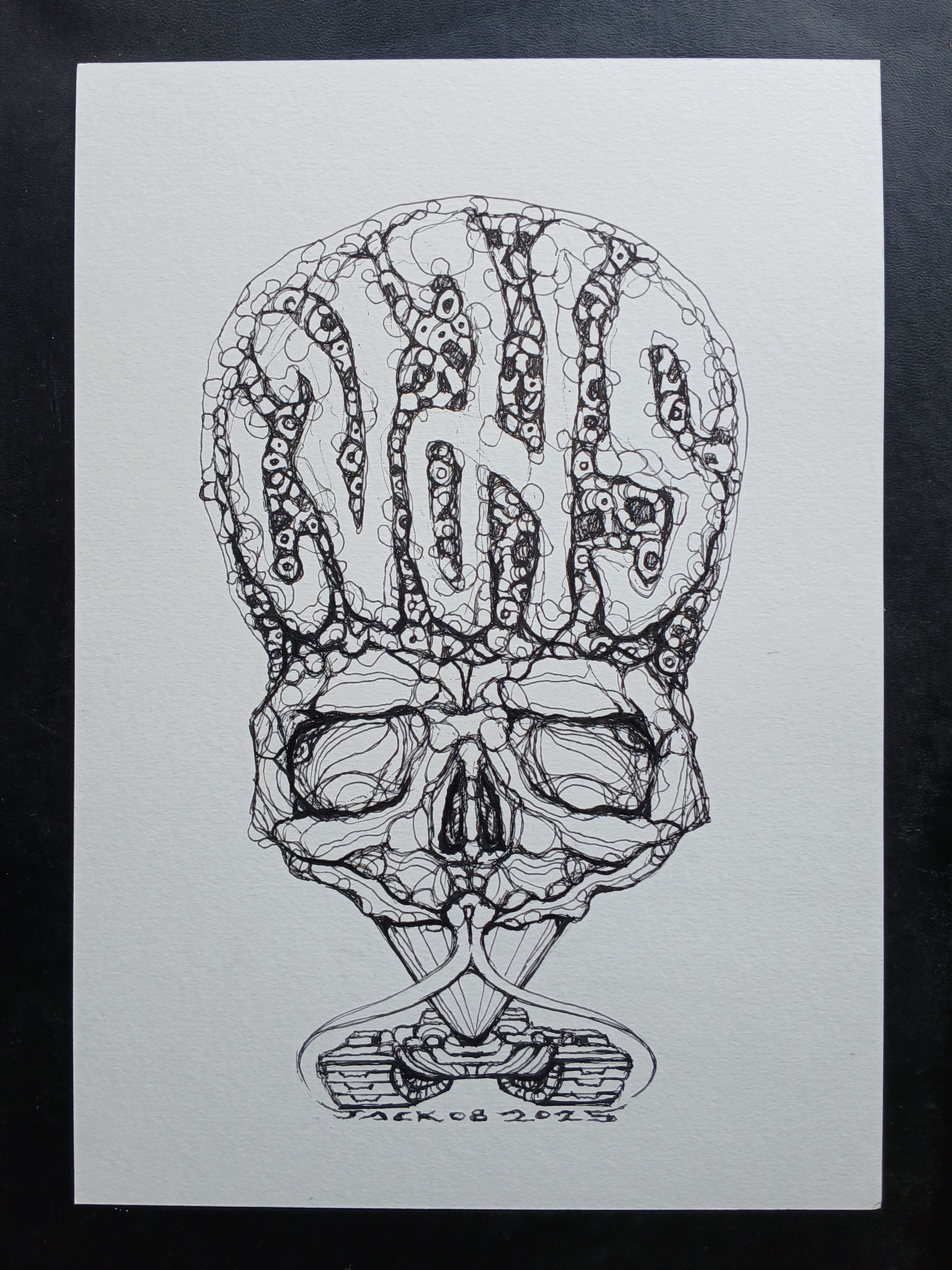 Surreal Portrait 32 วาดเส้นปากกา หมึกดำ กระดาษร้อยปอนด์ (200 แกรม) ขนาด 21×29.7 cm. A4