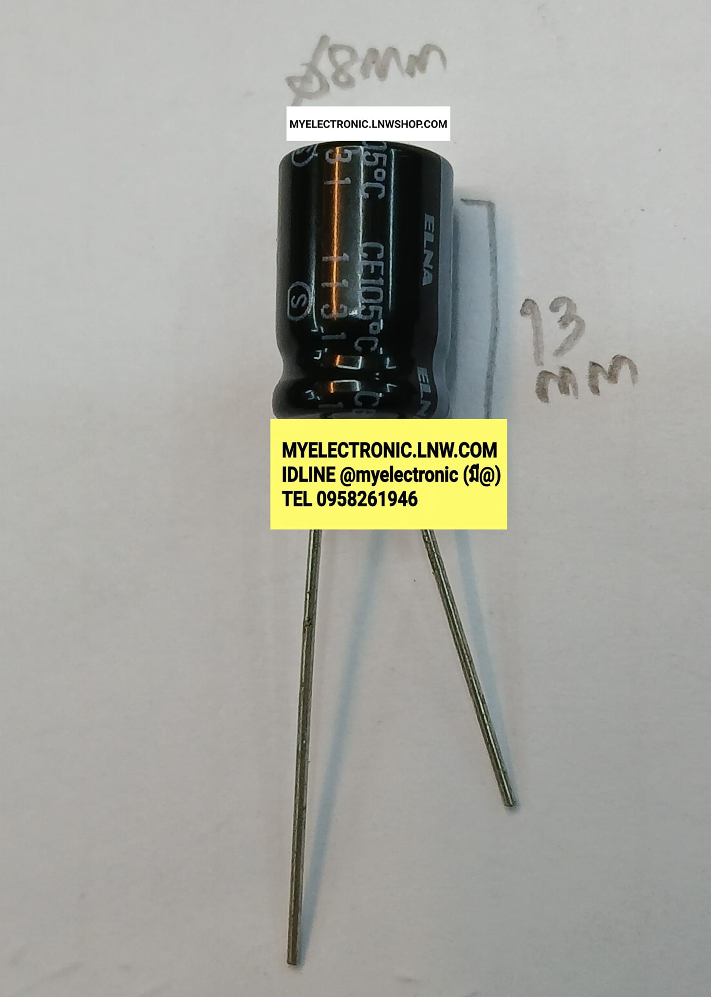 ขาย 120UF35V 105c BP ยี่ห้อ ELNA ชนิด105องศา 105c 120UF35V105c คาปาซิเตอร์ CAPACITOR ราคา ตัวละ . . . . . . หน่วย บาท