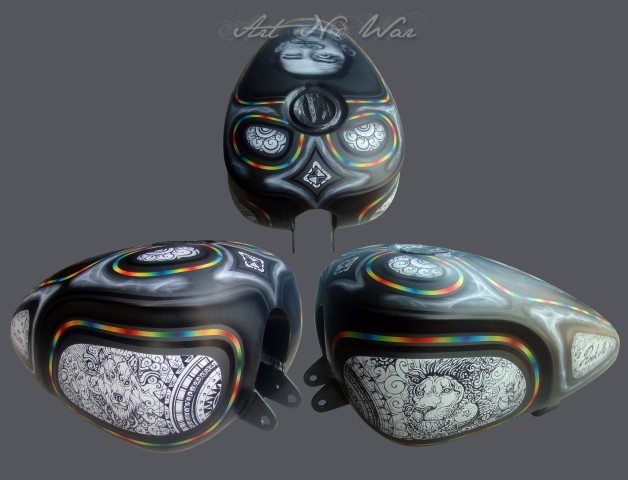 Rock Me Custom paint งานแอร์บรัช เพ้นท์สี ใส่ลวดลาย บนถัง HD