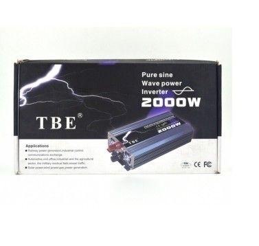 อินเวอร์เตอร์ ยี่ห้อ TBE Inverter Pure Sine Wave 2000W 12V คลื่นเพียวซายน์เวฟ กระเเสไฟบริสุทธิ์ (กระเเสไฟนิ่ง) เครื่องแปลงไฟรถเป็นไฟบ้าน หม้อแปลงไฟ ตัวแปลงไฟรถ ใช้อุปกรณ์ไฟบ้านได้ในรถ เครื่องเเห่เครื่องเสียง